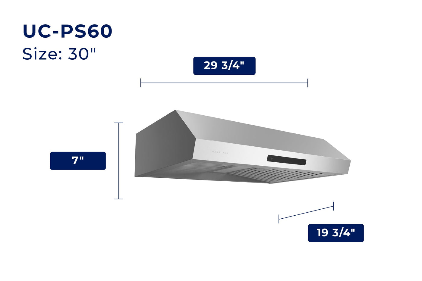 Hauslane Stainless Steel 30" Under Cabinet Range Hood - UC-PS60SS-30