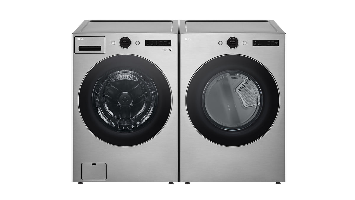 LG Graphite Steel Front Load Washer with AI DD™ (5.2 cu. Ft) & Ultra