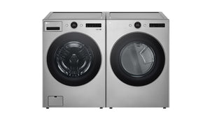 LG Graphite Steel Front Load Washer with AI DD™ (5.2 cu. Ft) & Ultra Large Capacity Smart Front Load Dryer with Built-In Intelligence & TurboSteam® (7.4 cu. ft) - WM5500HVA/DLEX5500V