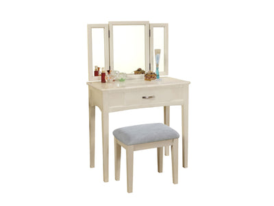 Nyla Vanity with Stool - White