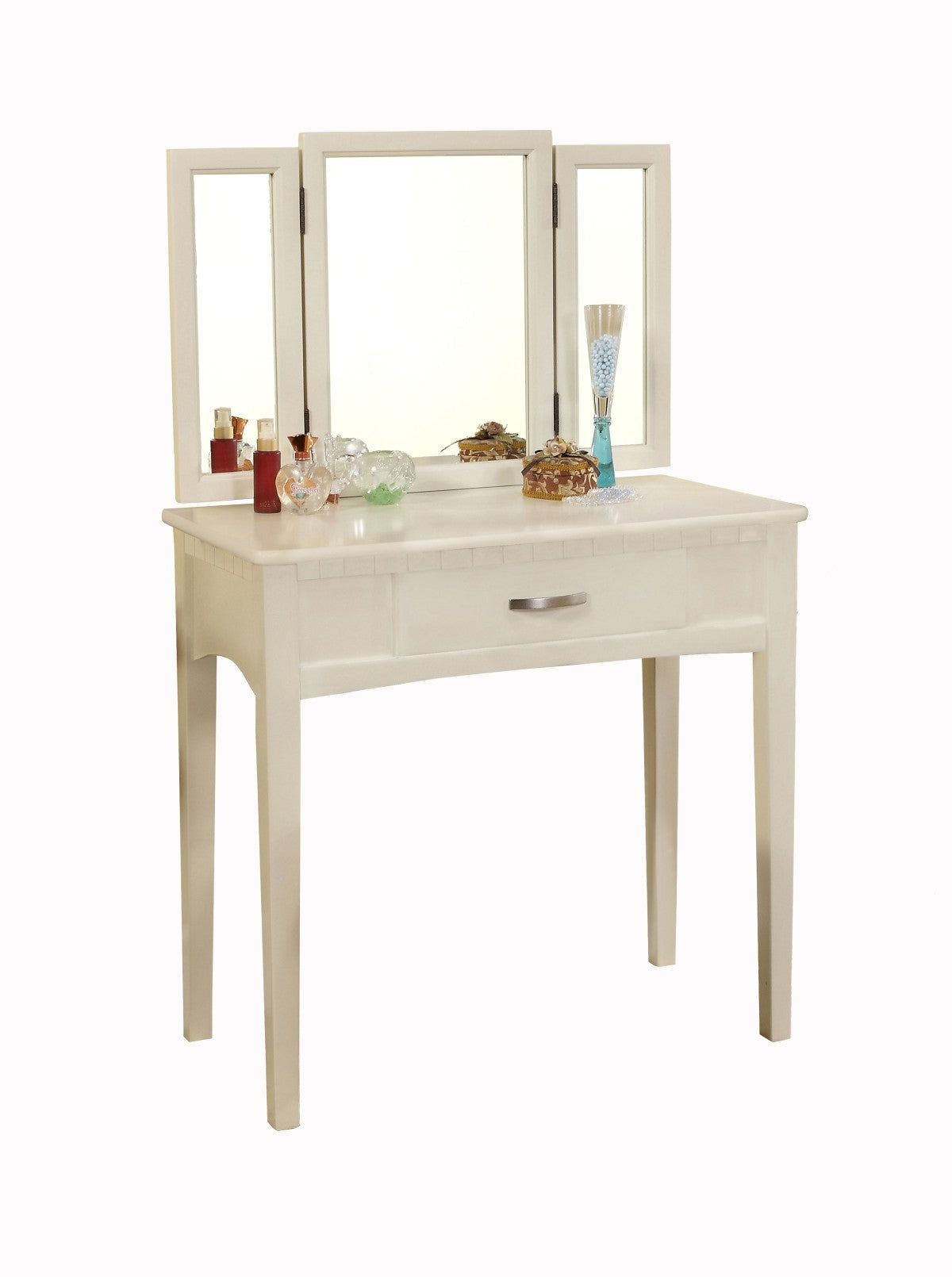 Nyla Vanity with Stool - White