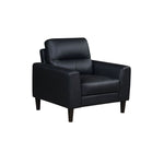 Verissimo Leather Sofa, Loveseat and Chair Set - Black