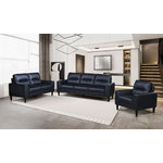 Verissimo Leather Sofa, Loveseat and Chair Set - Black