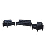 Verissimo Leather Sofa, Loveseat and Chair Set - Black