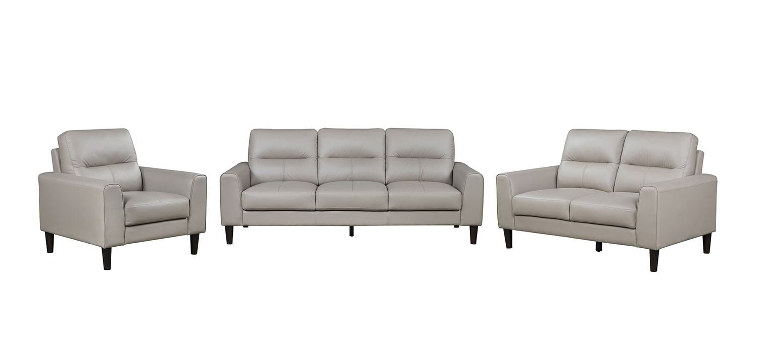 Verissimo Leather Sofa, Loveseat and Chair Set - Latte | Leon's
