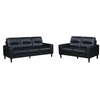 Verissimo Leather Sofa and Loveseat Set - Black