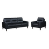 Verissimo Leather Sofa and Chair Set - Black