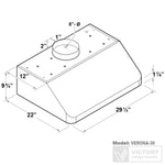 VICTORY Stainless Steel 30" 900 CFM Under Cabinet Range Hood - Verona-30