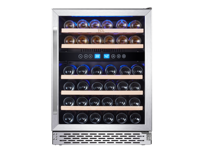 TCL Stainless Steel 46-Bottle Dual Zone Wine Cooler - W522F
