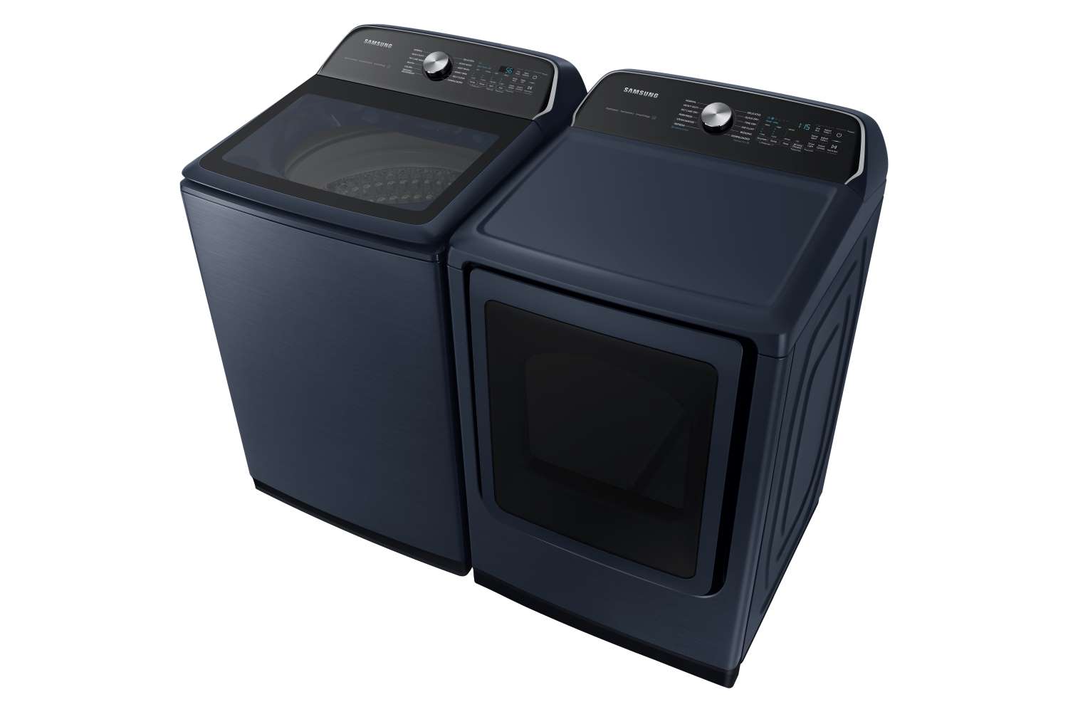 Samsung Navy Top Load Washer with Pet Care and Agitator (6.1cu.ft) & Smart Dryer with Pet Care (7.4cu.ft) - WA53CG7155ADA4/DVE54CG7155DAC