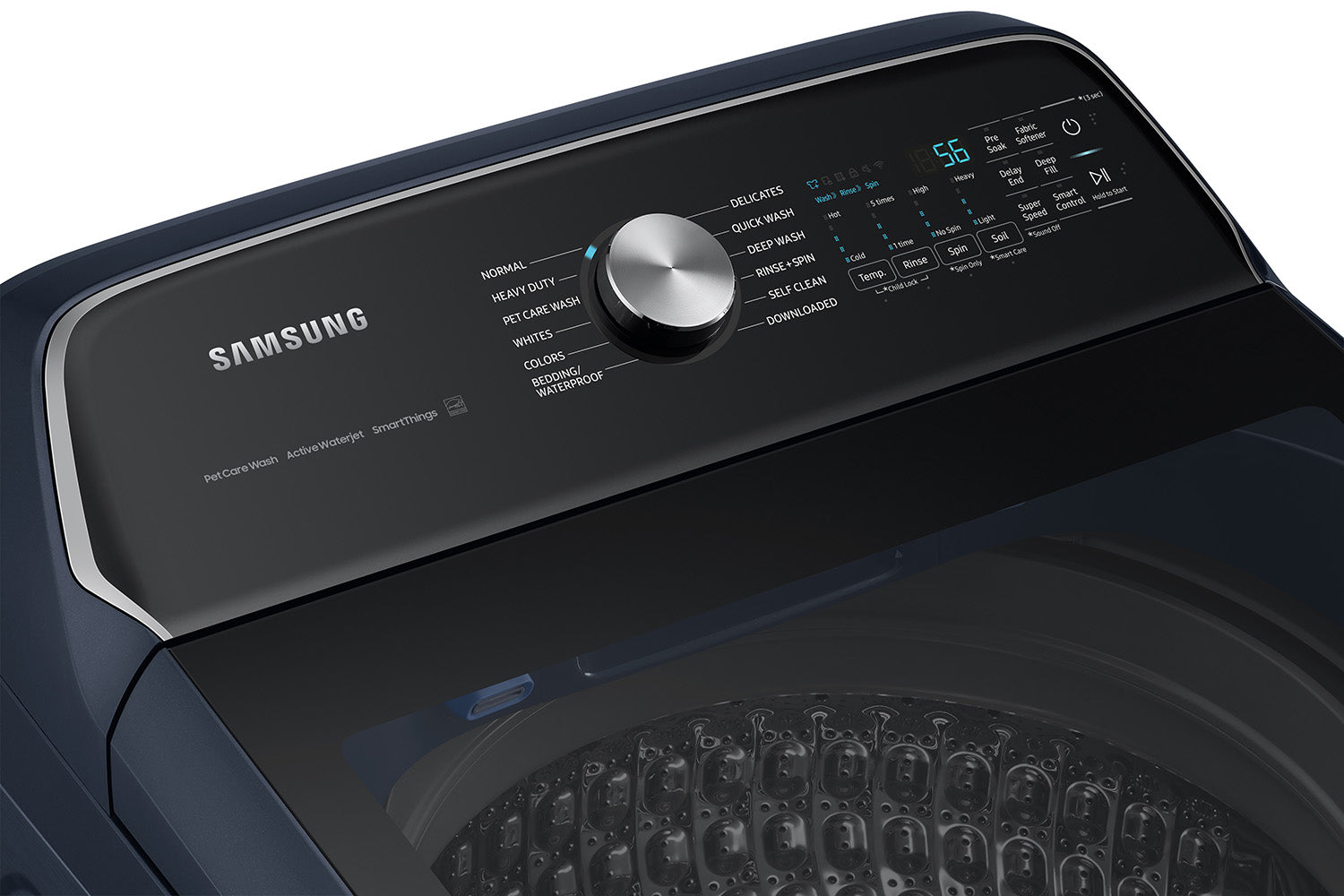 Samsung Navy Top Load Washer with Pet Care and Agitator (6.1cu.ft) - WA53CG7155ADA4