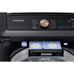Samsung Black Stainless Ultra Capacity Top Load Washer (6.2cu.ft) & Smart Electric Dryer with Pet Care (7.4cu.ft) - WA54CG7550AVA4/DVE54CG7550VAC