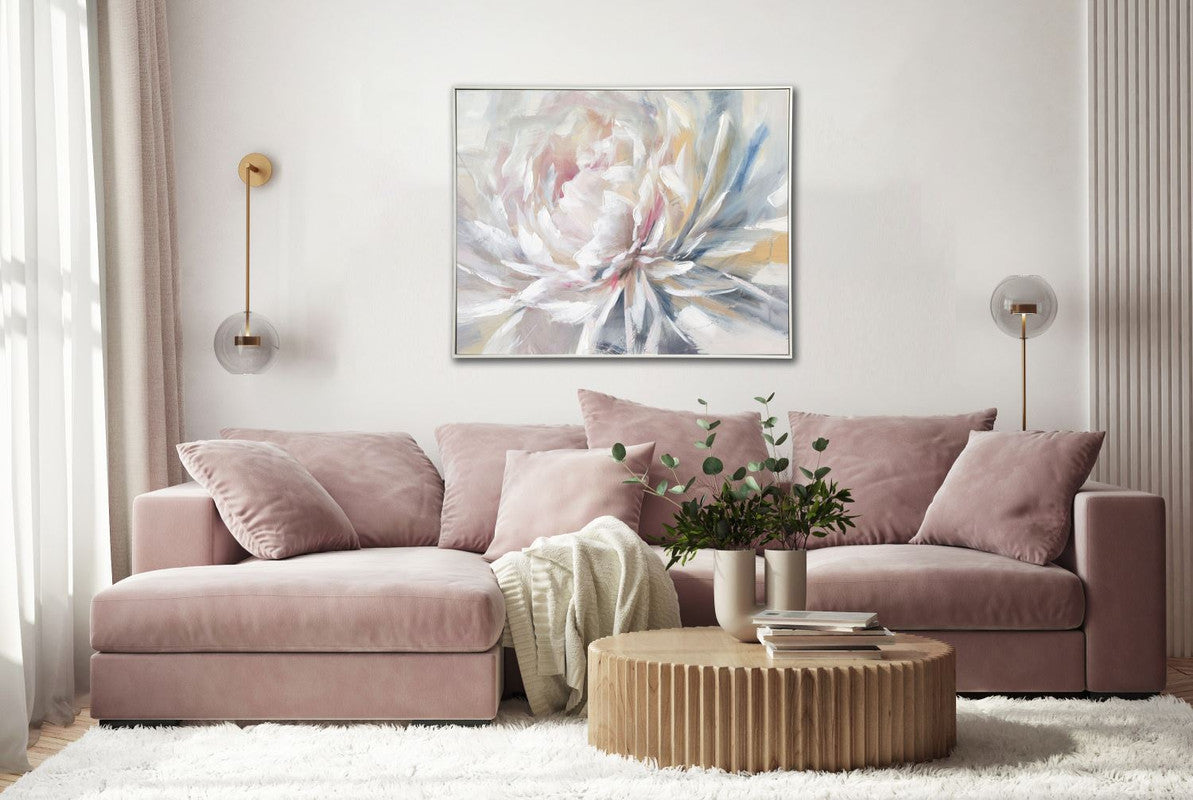 Bursting Bloom Wall Art - White/Pink - 41 X 33