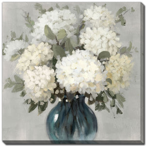 Flower Puffs Wall Art - White/Green - 36 X 36