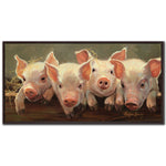 Oinks Overflowing Wall Art - Pink/Brown - 37 X 19