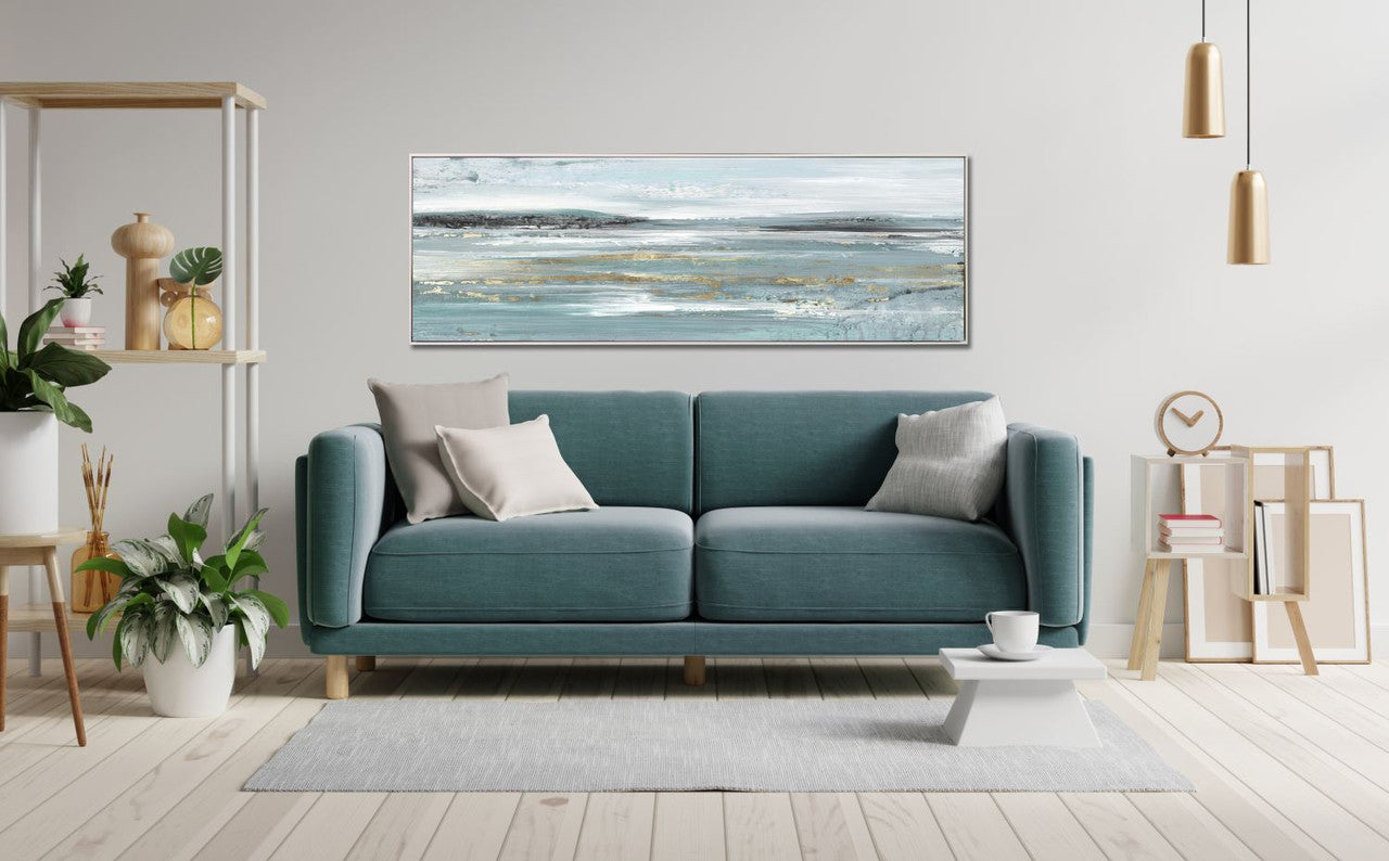 Tranquil Seashore Wall Art - Blue - 61 X 21