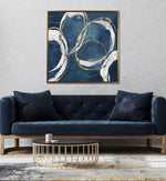 Blue Whimsy Wall Art - Blue/White - 37 X 37