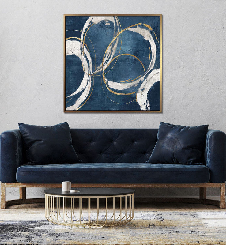 Blue Whimsy Wall Art - Blue/White - 37 X 37
