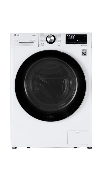 LG White Compact Front Load Washer with Built-In Intelligence (2.4 cu.ft.) - WM1455HWA