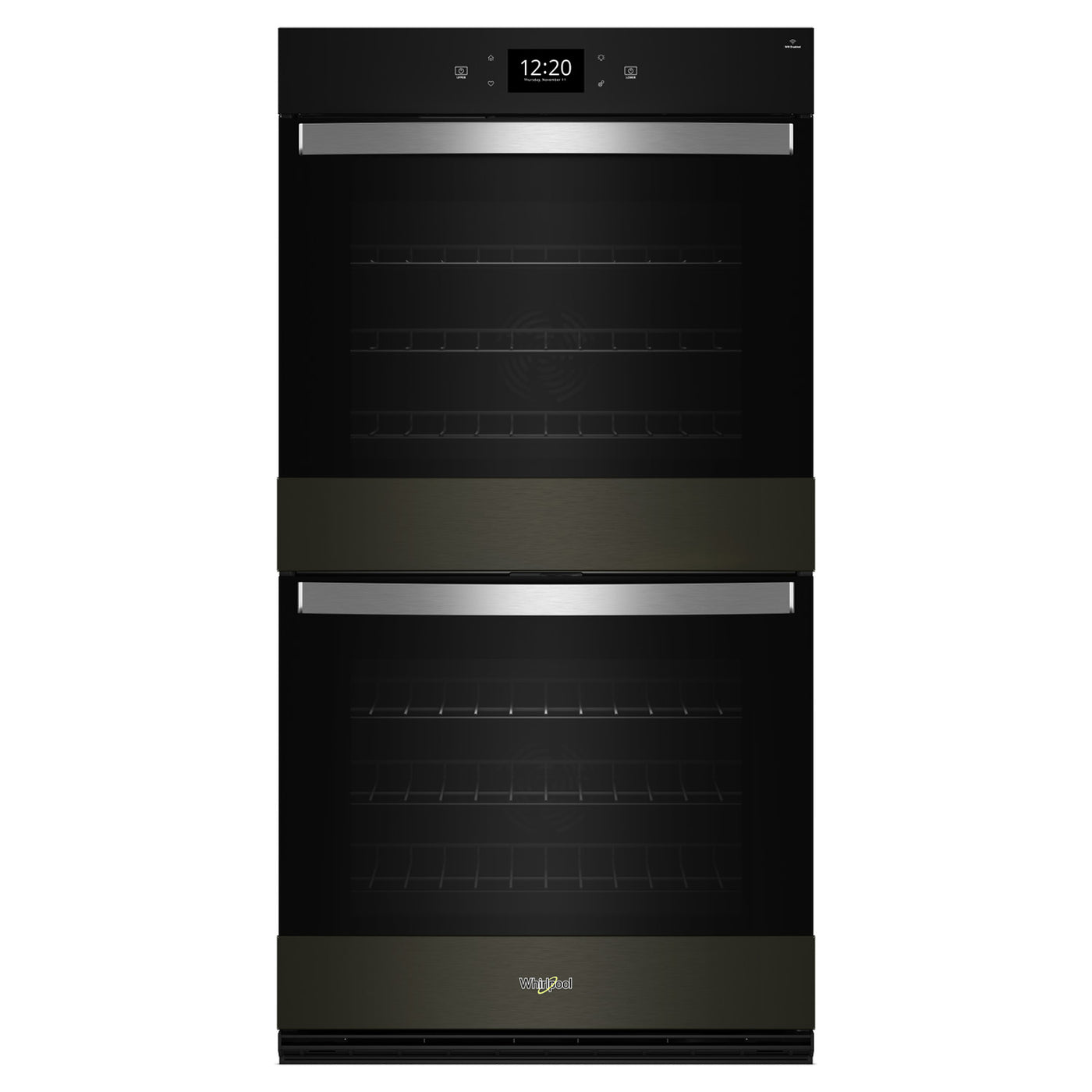 Whirlpool Black Stainless Steel Smart Double Wall Oven with PrintShield™ Finish (10.00 Cu Ft) - WOED7030PV