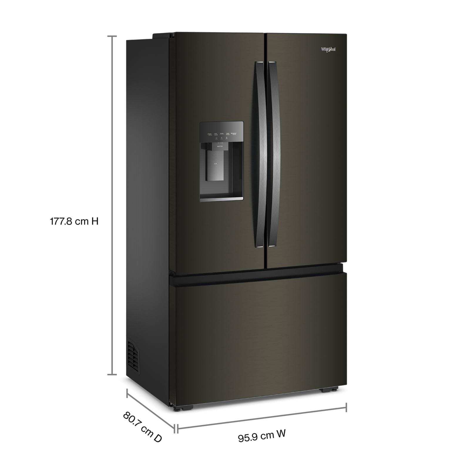 Whirlpool 36" 23 Cu. Ft. Black Stainless Steel Counter Depth French Door Refrigerator - WRFC5036RV
