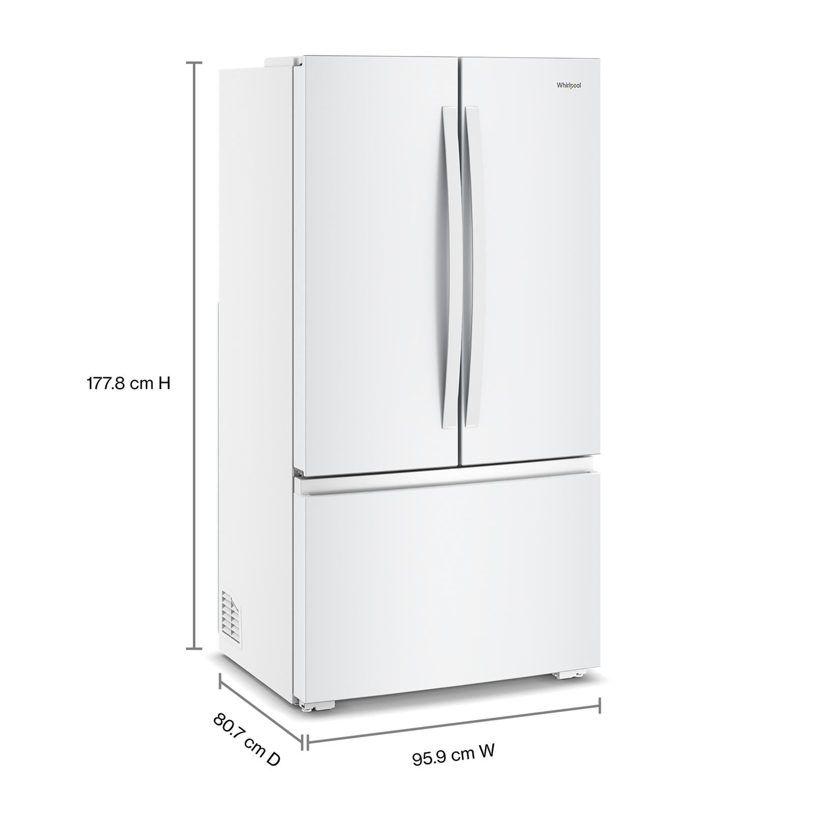 Whirlpool 36" 24 Cu. Ft. White Counter Depth French Door Refrigerator - WRFC3036RW