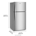 Whirlpool 30" 19 Cu. Ft. Fingerprint-Resistant Stainless Steel Top Mount Refrigerator - WRTX7419SZ