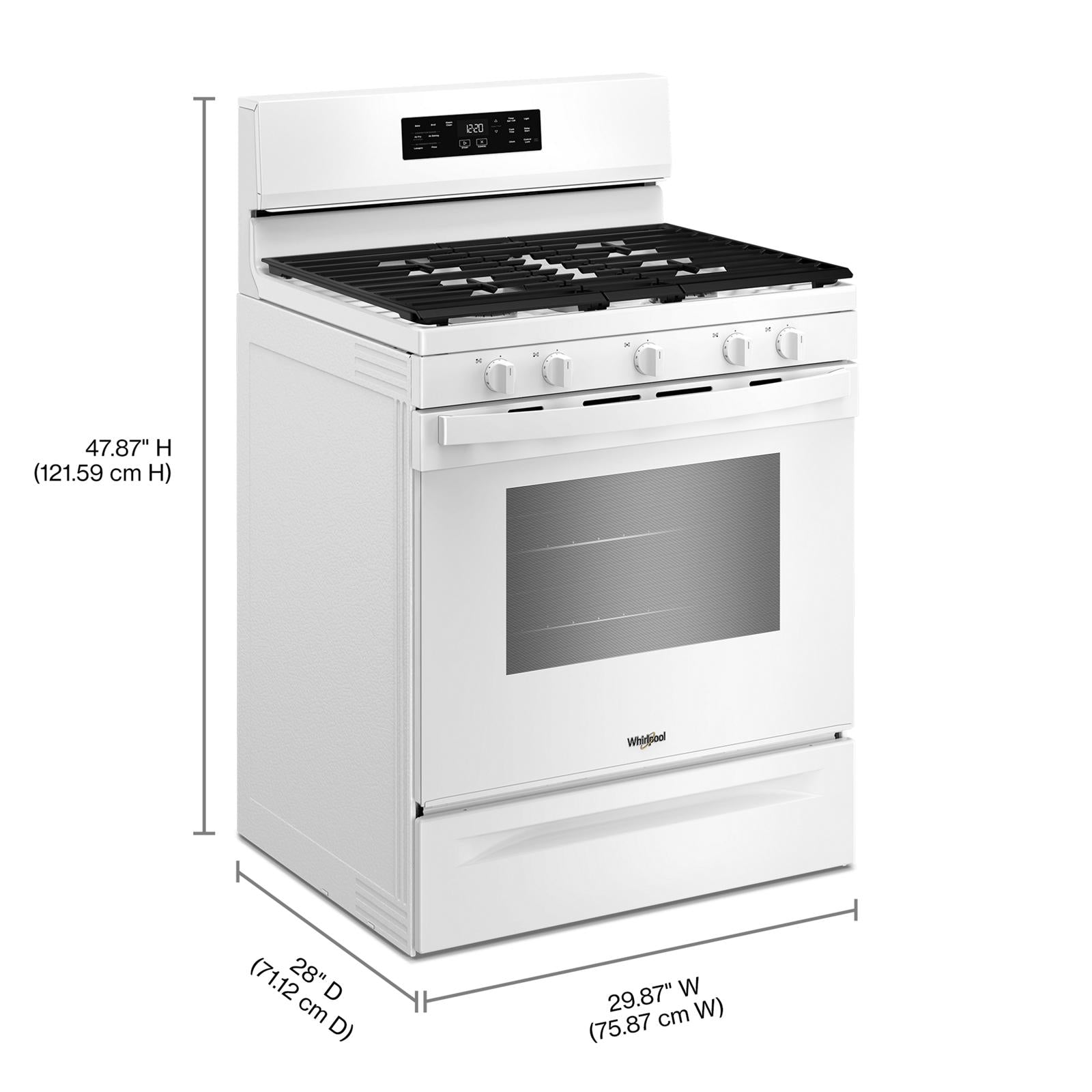 Whirlpool White Freestanding Gas Single Oven Convection Range (5.0 Cu. Ft.) - WFGS4530SW