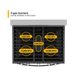 Whirlpool Black Freestanding Gas Single Oven Convection Range (5.0 Cu. Ft.) - WFGS4530SB