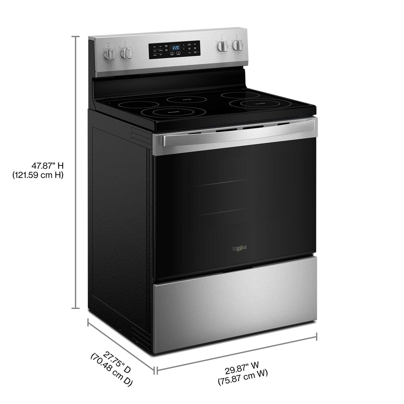 Whirlpool Fingerprint Resistant Stainless Steel Freestanding Electric Single Oven Convection Range (5.3 Cu. Ft.) - YWFES4530SZ