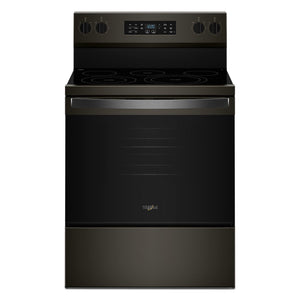 Whirlpool Black-on-Stainless Freestanding Electric Single Oven Convection Range (5.3 Cu. Ft.) - YWFES5730SV