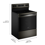 Whirlpool Black-on-Stainless Freestanding Electric Single Oven Convection Range (5.3 Cu. Ft.) - YWFES5730SV