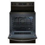 Whirlpool Black-on-Stainless Freestanding Electric Single Oven Convection Range (5.3 Cu. Ft.) - YWFES5730SV