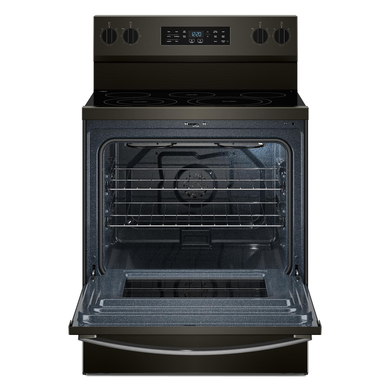 Whirlpool Black-on-Stainless Freestanding Electric Single Oven Convection Range (5.3 Cu. Ft.) - YWFES5730SV
