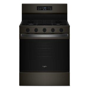 Whirlpool Black-on-Stainless Freestanding Gas Single Oven Convection Range (5.0 Cu. Ft.) - WFGS5730SV