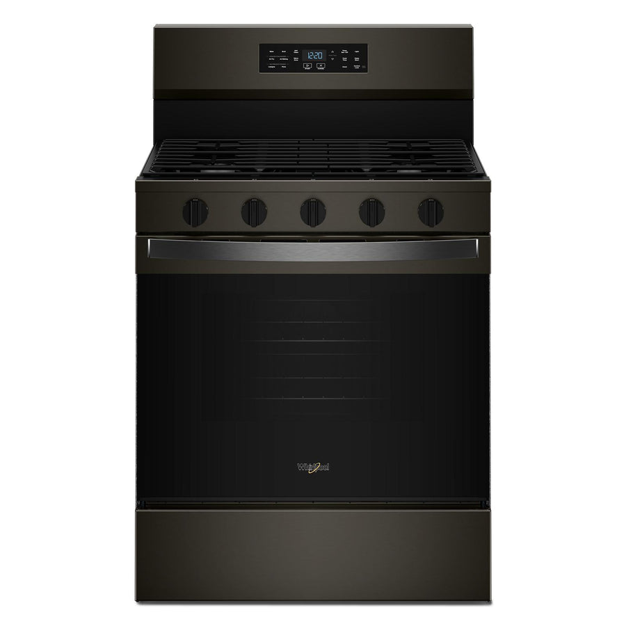 Whirlpool Black-on-Stainless Freestanding Gas Single Oven Convection Range (5.0 Cu. Ft.) - WFGS5730SV