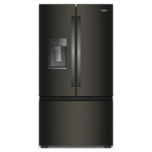 Whirlpool 36" 23.4 Cu. Ft. Black Stainless Steel Counter-Depth 3-Door French Door Refrigerator – WRFC7036RV