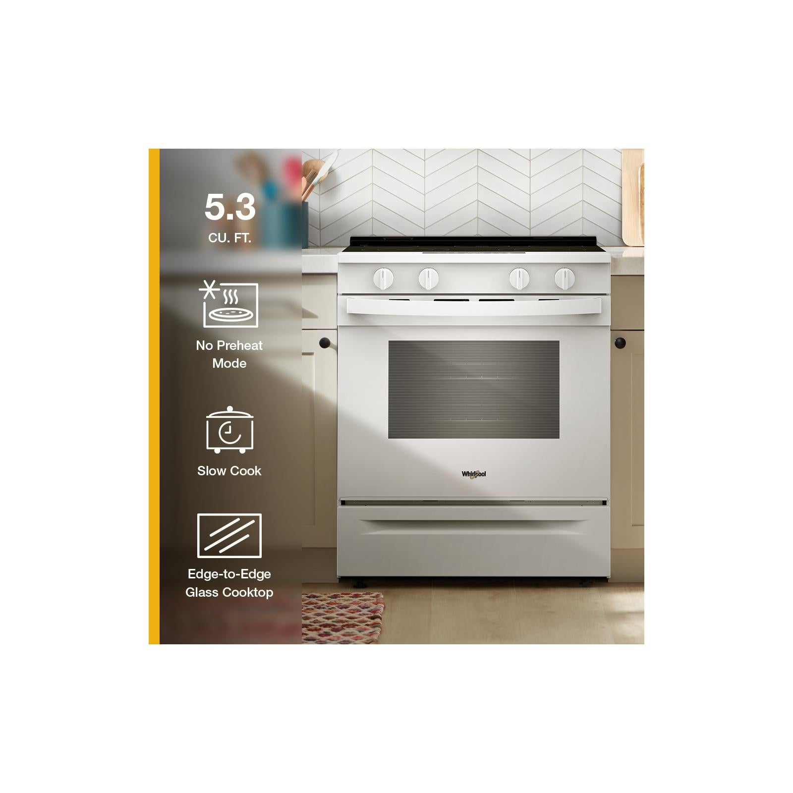 Whirlpool White Slide-In Smart Electric Range (5.3 Cu. Ft.) - YWSES3330TW