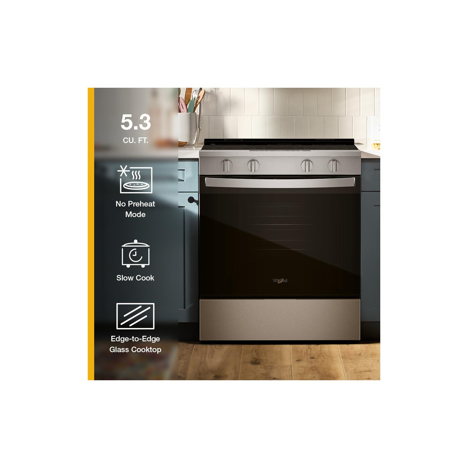 Whirlpool Stainless Steel Slide-In Smart Electric Range (5.3 Cu. Ft.)- YWSES3330TS--
