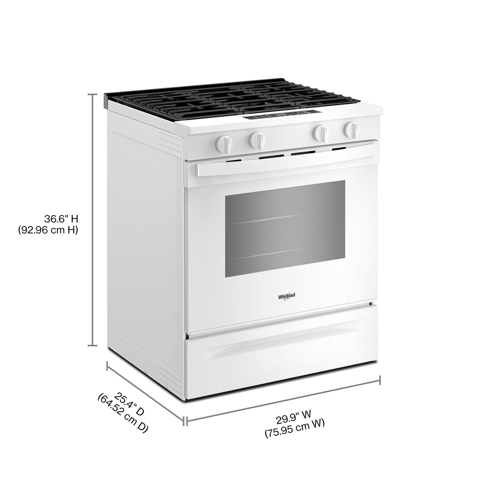 Whirlpool White Slide-In Smart Gas Range (5.0 Cu. Ft.) - WSGS3330TW