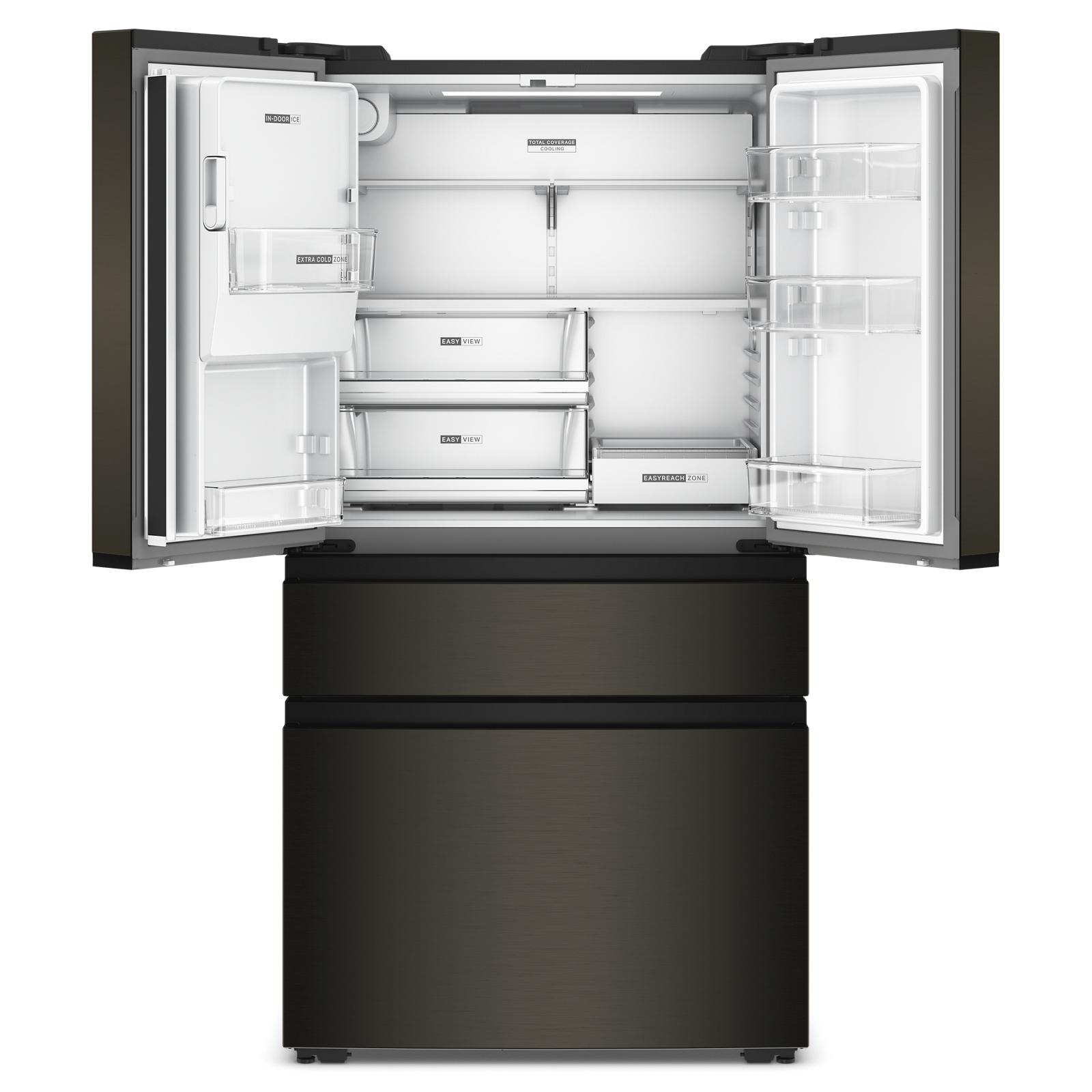 Whirlpool 36" 22.0 Cu. Ft. Black Stainless Steel Counter-Depth 4-Door French Door Refrigerator – WRMC5036RV