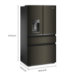 Whirlpool 36" 22.0 Cu. Ft. Black Stainless Steel Counter-Depth 4-Door French Door Refrigerator – WRMC7036RV