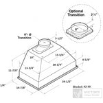VICTORY Stainless Steel 30-Inch 700 CFM Insert Range Hood - X2-30