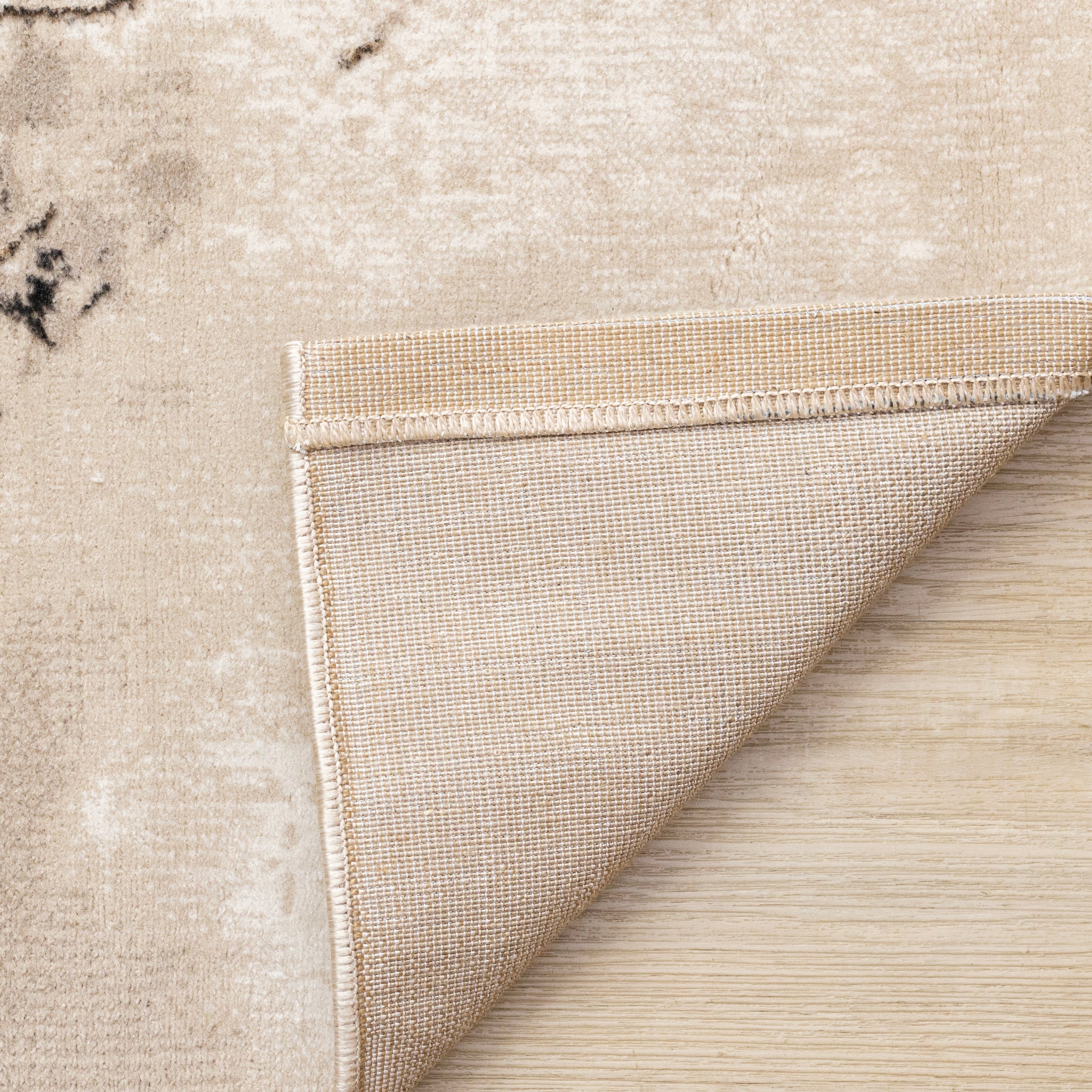 Autumn Drift 6'7" x 9'6" Distressed Foliage Area Rug - Light Brown, Beige