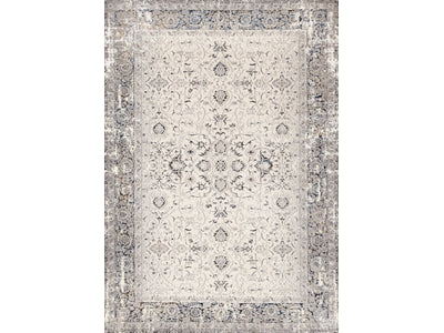 Chateau Charm 6'7" x 9'6" Elegant Classic Area Rug - Grey, Beige