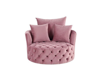 Eyrar Velvet Swivel Accent Chair - Pink