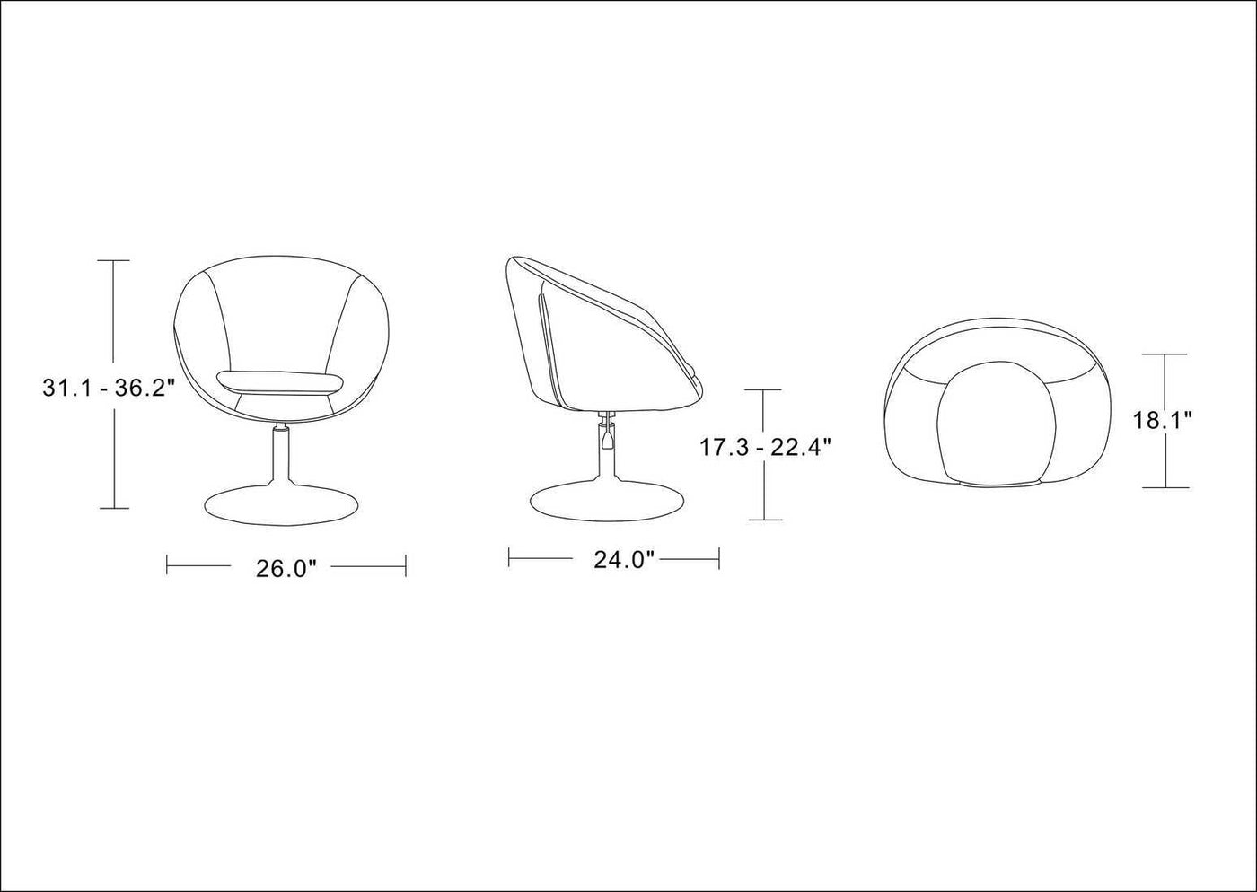 Hita Adjustable Height Swivel Chair - Red
