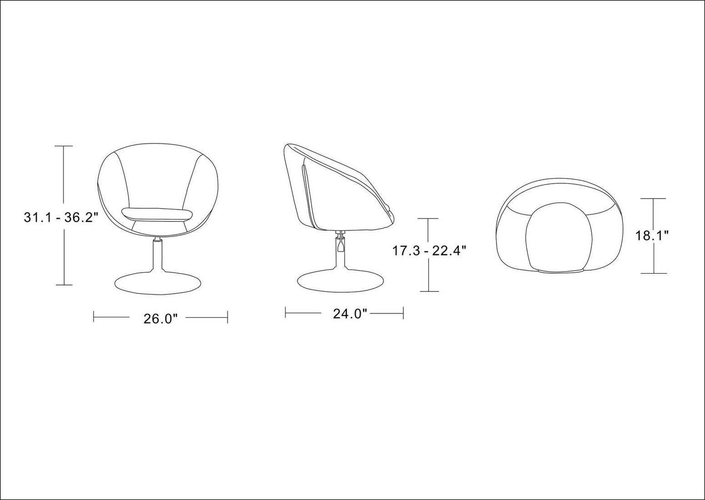 Hita Adjustable Height Swivel Chair - Red