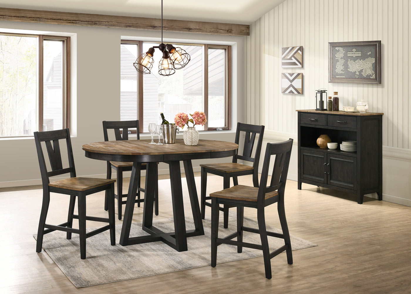 Addie Extendable Counter Height Dining Table - Brown