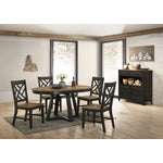 Addie 5-Piece Extendable Round Dining Set with Lattice-Back Dining Chairs - Brown